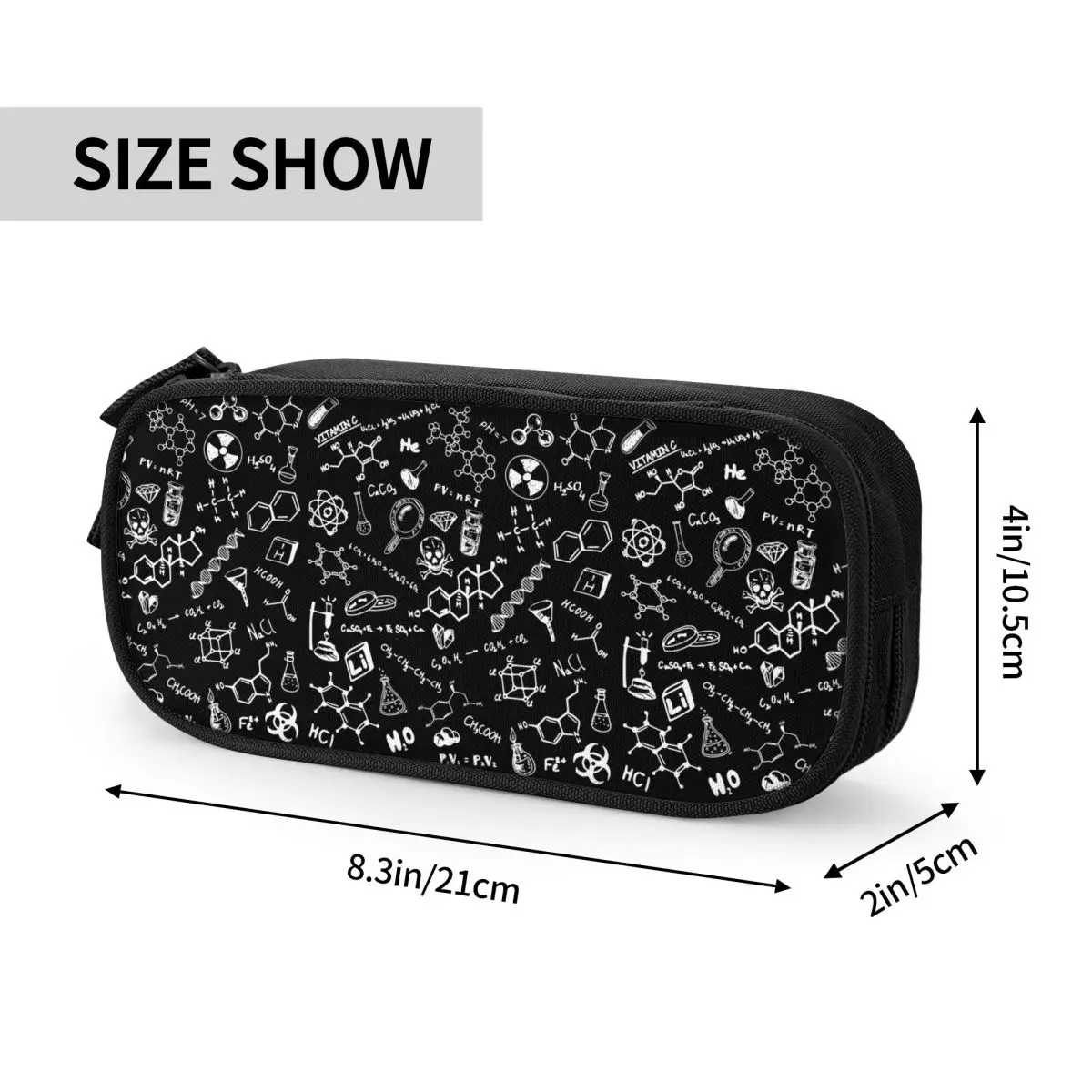 Science Chemistry Pattern Pencil Cases for Student Gifts Pen Box Pencil Bag Large Storage Pencil Pouch