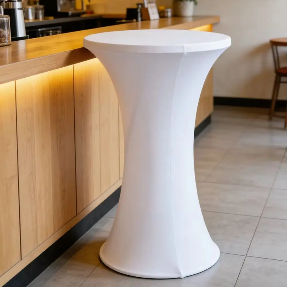 Spandex Cocktail Table Cover for Wedding Decoration, Round Base, High Bar, Birthday Party, Banquet, Hotel , Durable Use, Nice
