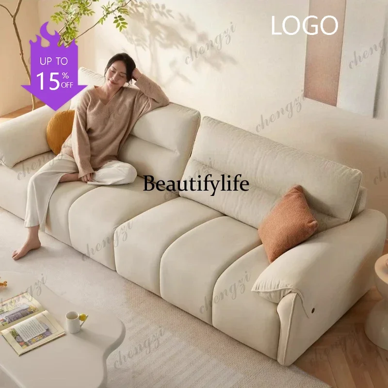 C45 L Shape Sofa Armchair Modern Luxury Cream Wind Cat Scratching Fabric Sofa Living Room Sofas And Seating