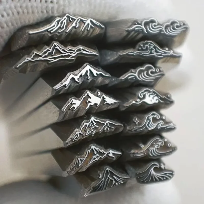 

Горный морской дизайн, инструмент для штамповки ювелирных изделий, металлический перфоратор, стальные штампы, кожа, серебро, сделай сам, пресс-инструменты для штамповки, индивидуальный логотип