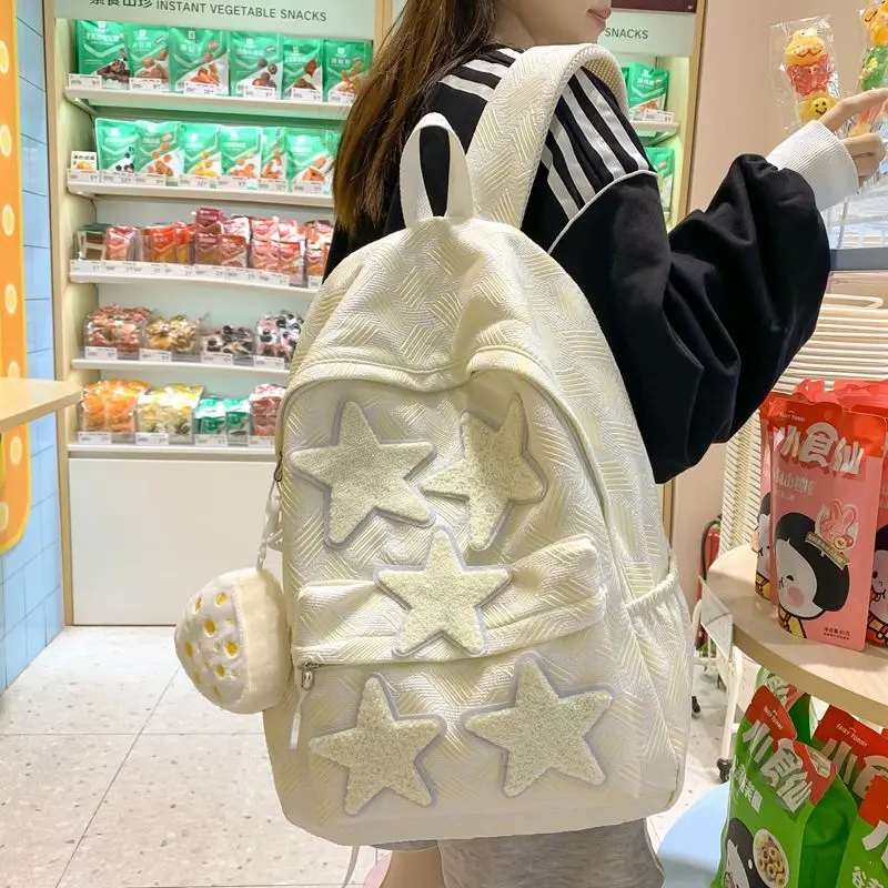 Roomy bookbag wateproof five-pointed star backpack school girl student school bag female girls mochila travel back pack