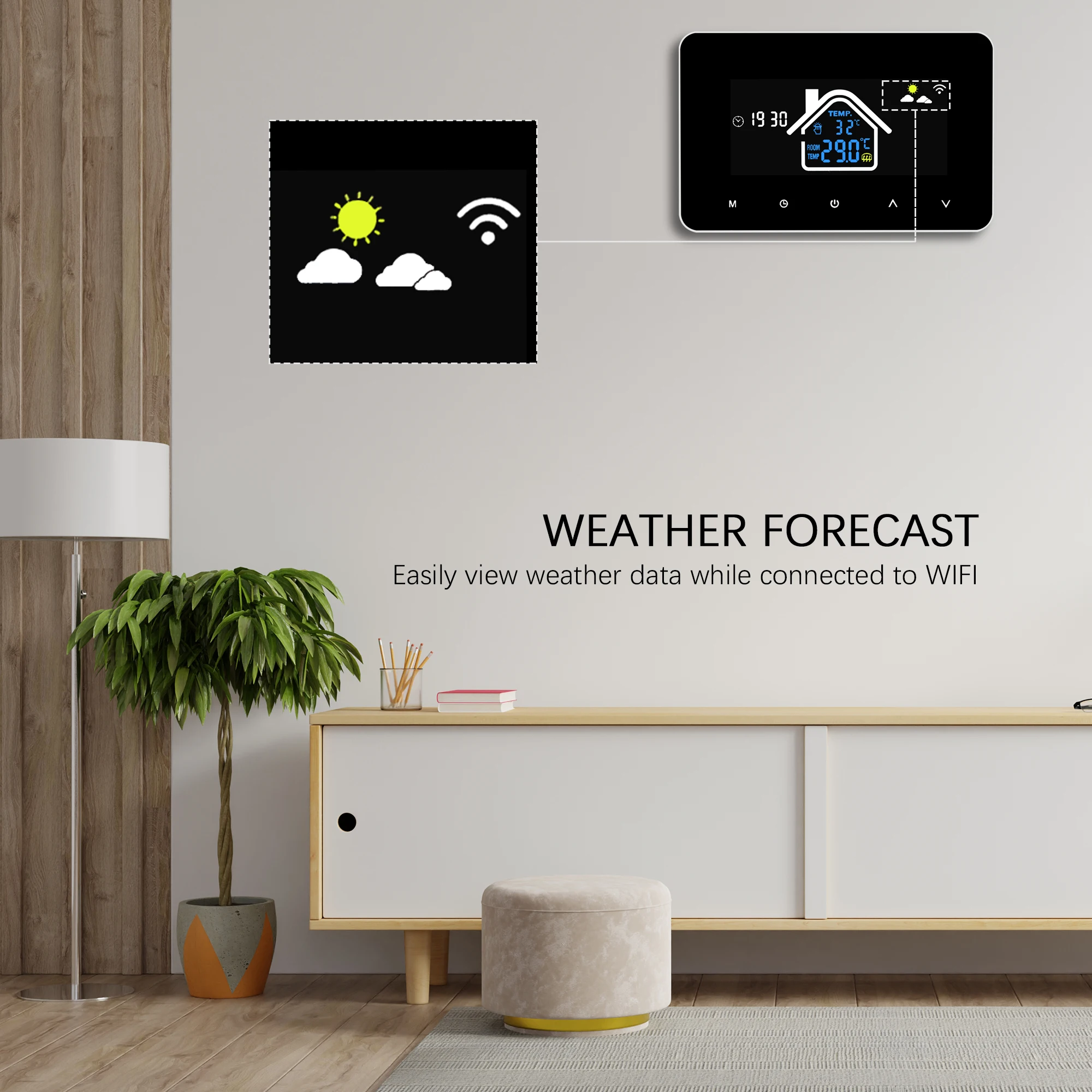 Tuya-Thermostat intelligent WiFi, contrôleur de température, chauffage électrique au sol, chauffage de l\'eau, écran LCD pour Alice, Alexa, Google