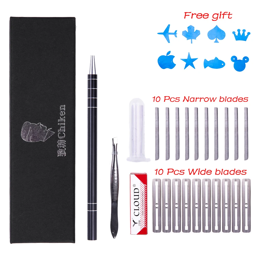 Hairstyle Engraved Pen & Wide Blades Styling Accessory