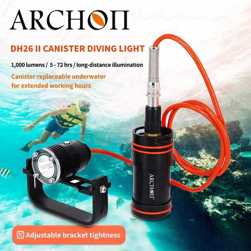 ARCHON DH26 II /WH32 II Canister Diving Light Handheld Diving Flashlight Adventure Strobe Dive Lamp Diving Video Fill Light