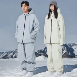 2025 New Adult Skiing Suites Couple Loose Warm Ski Clothes Winter Windproof Snow Tracksuit Pro Waterproof Snowboard Hoodie Pants