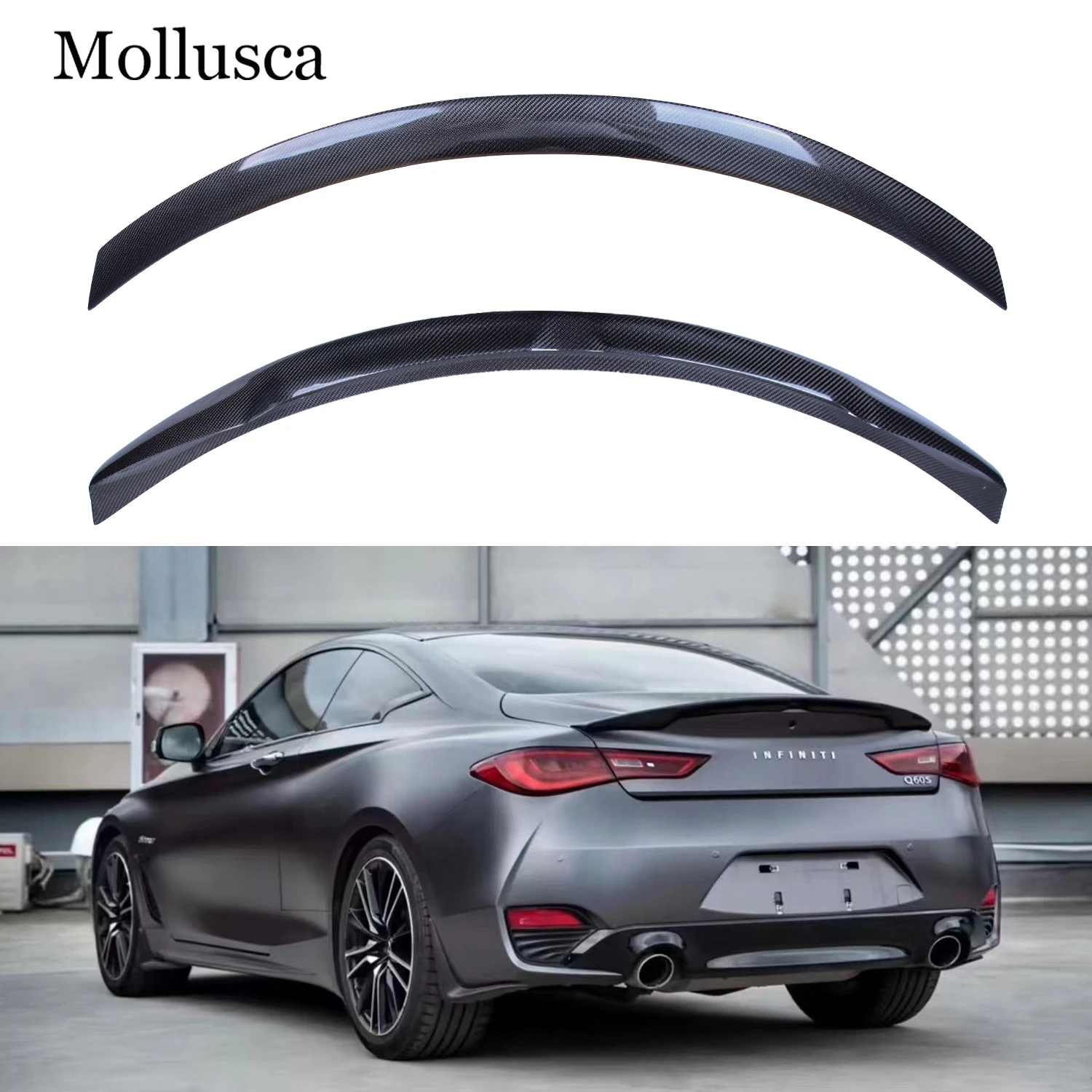 

For Infiniti Q60 Q60S Coupe JP Style Carbon fiber Rear Spoiler Trunk wing 2013-2023