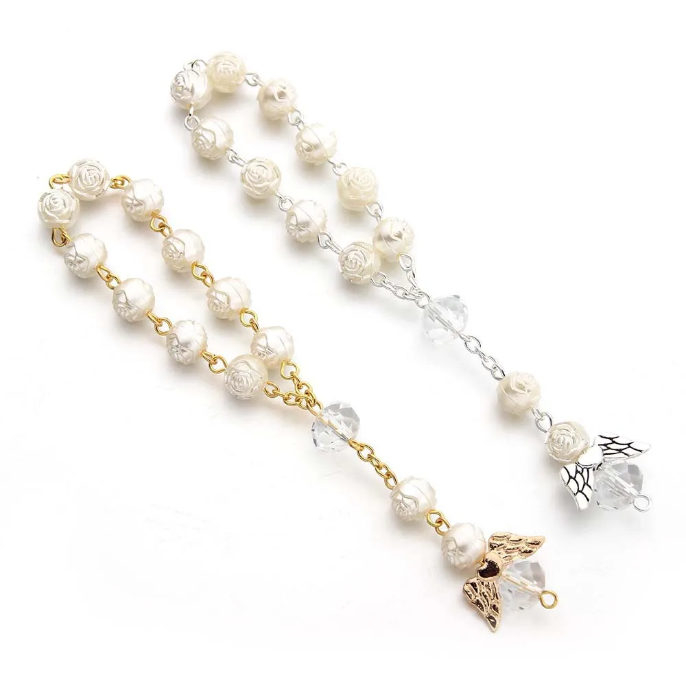 종교 장식품 가톨릭 성찬식 컵 선물, 천사 세례 묵주 팔찌 구슬, 10 개, 20 개, 50 개