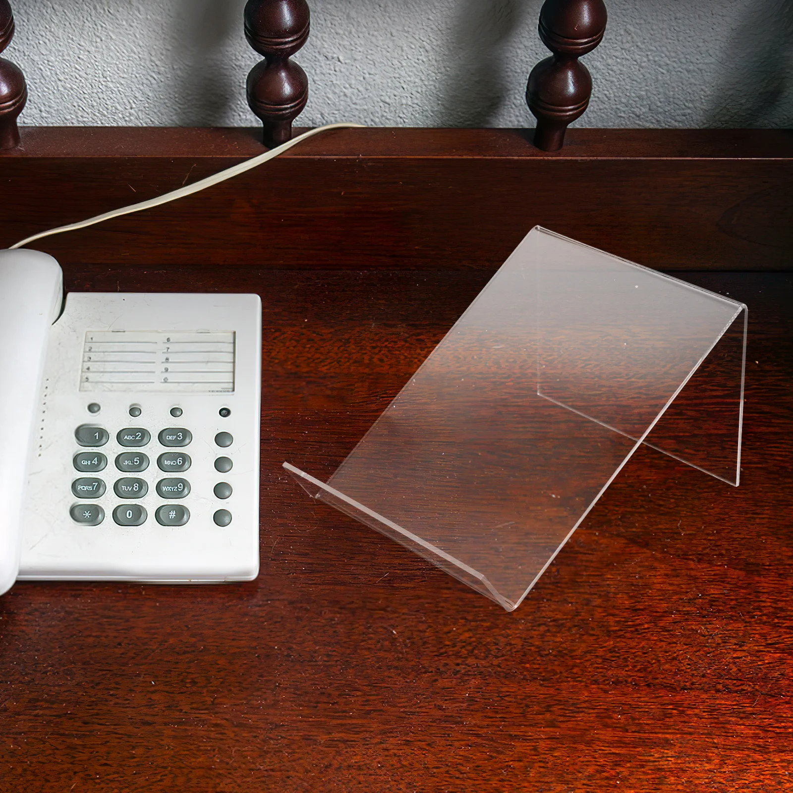 

Acrylic Phone Stand Transparent Desk Holder For Office Home Hotel Clear Mobile Riser Display Rack