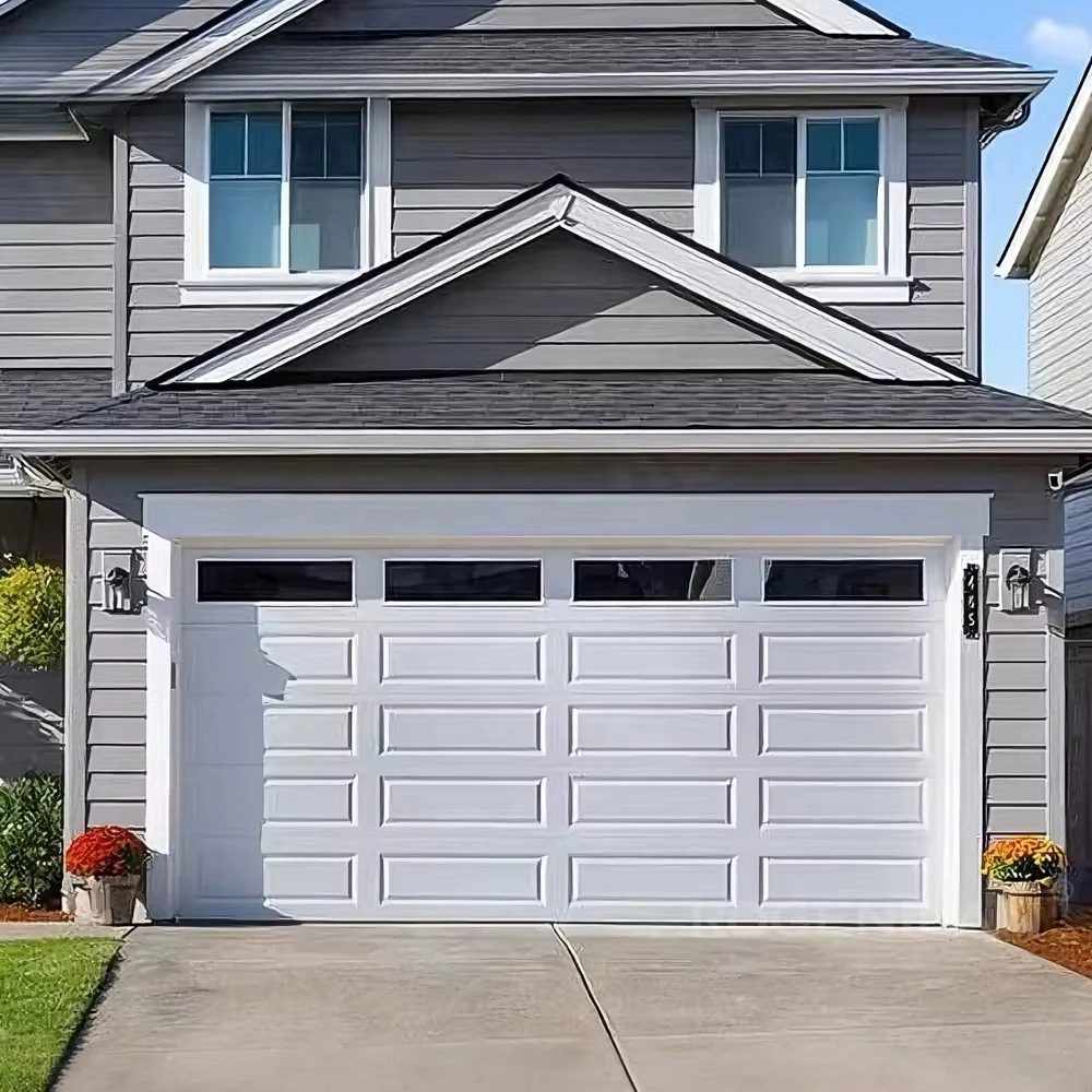 ROGENILAN Custom Aluminum Automatic Garage Door Sectional Remote-Controlled Motorized Driveway Garage Doors for Homes