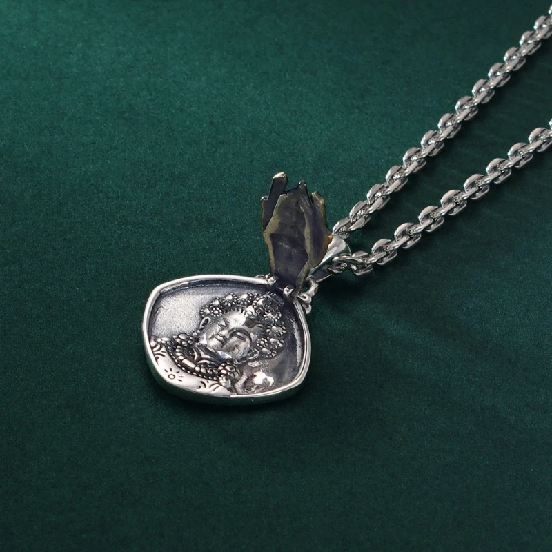 Buyee 925 Sterling Silver Male Unique Pendant Chain Necklace for Men Women Fashion Fine Jewelry Chain Gift with Box