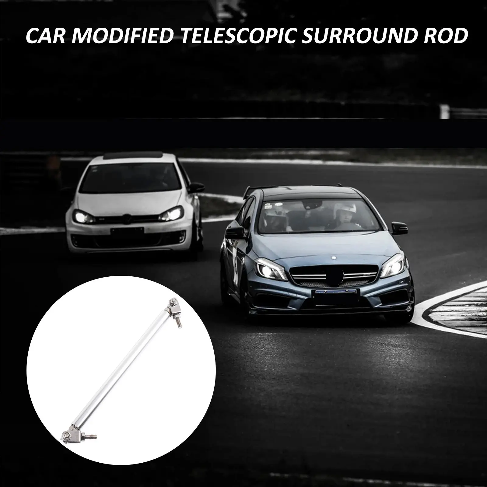

2Pcs Universal Adjustable Stainless Steel Aluminum Alloy Car Bumper Lip Support Rods Front Bumper Strut Bar for Decorative