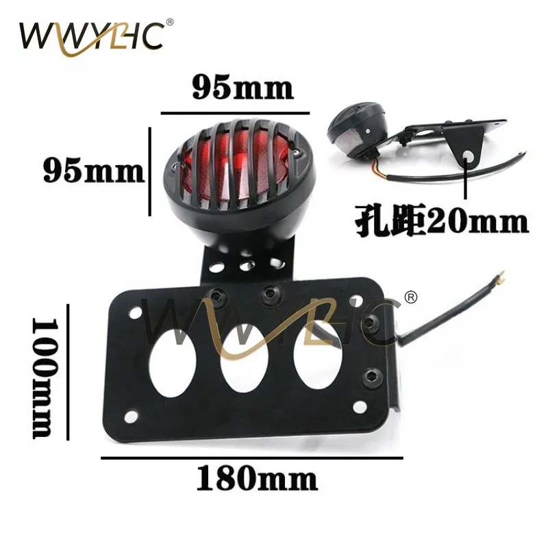 Suitable for Motorcycle License Plate Taillights, Retro Style License Plate Brake Lights