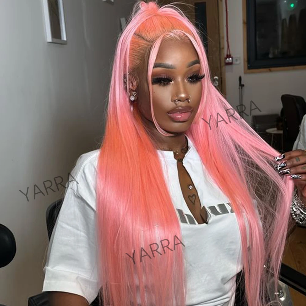 

Hot Pink 613 Lace Frontal Wig Blonde Bone Straight 13x4 Lace Front Wig Brazilian Transparent Colored Human Hair Wig For Women