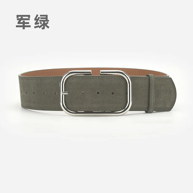2025 Qualità del marchio Pelle scamosciata solida Vera pelle Cinture larghe Corsetto Abito Cappotto Cinturino Elegante donna Pelle di vitello Pelle scamosciata Ceinture Femme