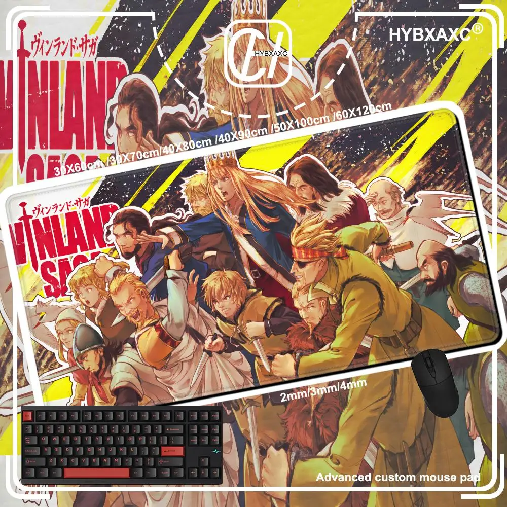 Game HYBXAXC V-Vinland-d Saga Mouse Pad Gaming Large Xxl Gamer Keyboard  Mat Desk Protector Accessories Computer Pc Desk Pad