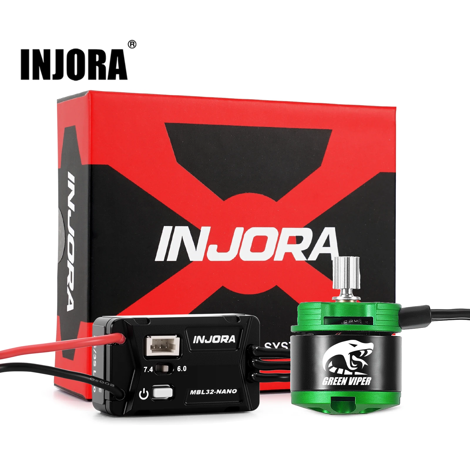 INJORA MBL32-NANO Brushless ESC & 1616 Green Viper Motor 4800KV for 1/30 SCX30