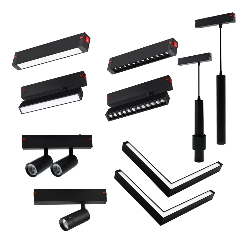 Anti-Crack Embedded 1M 2M 3M Magnet Lighting Rail System 220V Ceiling Cob Spot Lamp Commercial Led Magnetic Track Rail Lights