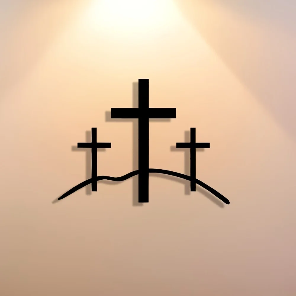 Brand Metal Wall Art Iron Cross Silhouettes Mountain Decor For Home Office Living Room Bedroom Patio Bar Minimalist Gift