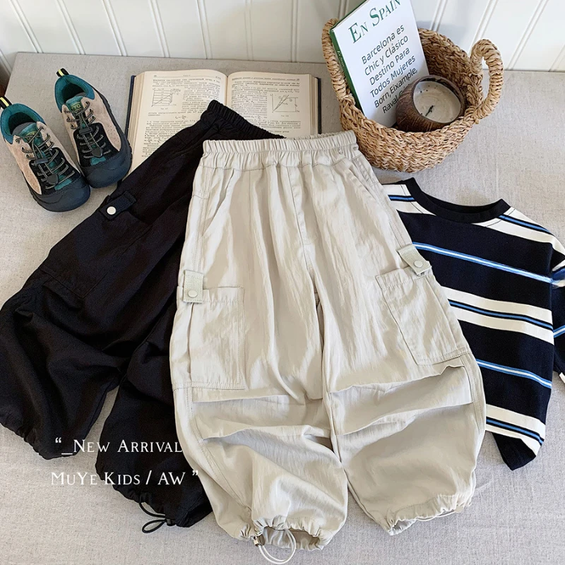 

Children's Casual Pants 2025 Spring Summer New Children's Korean Version Solid Color Pants Stylish All-matched