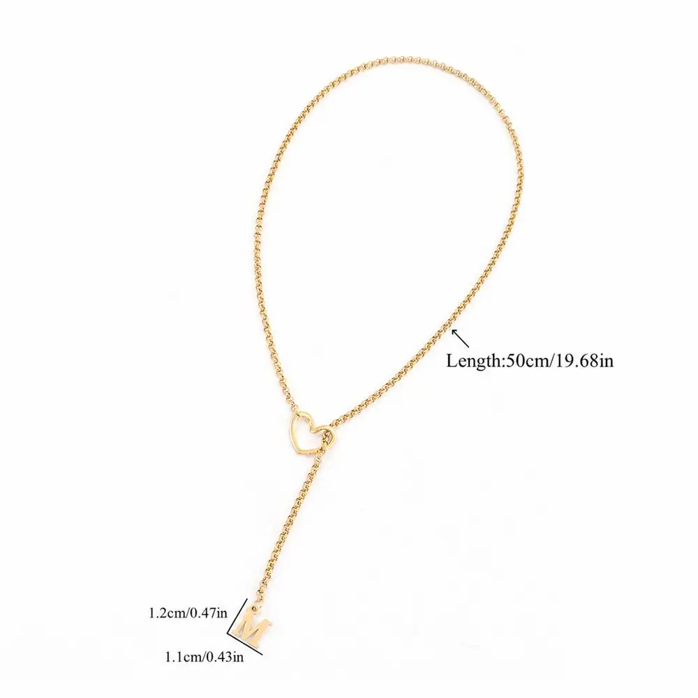 Vergoldete Initial-Herz-Buchstaben-Halskette für Damen und Herren, personalisierter Schmuck, Geburtstagsgeschenk, Alltagsschmuck, Jubiläumsgeschenk – Detail 5