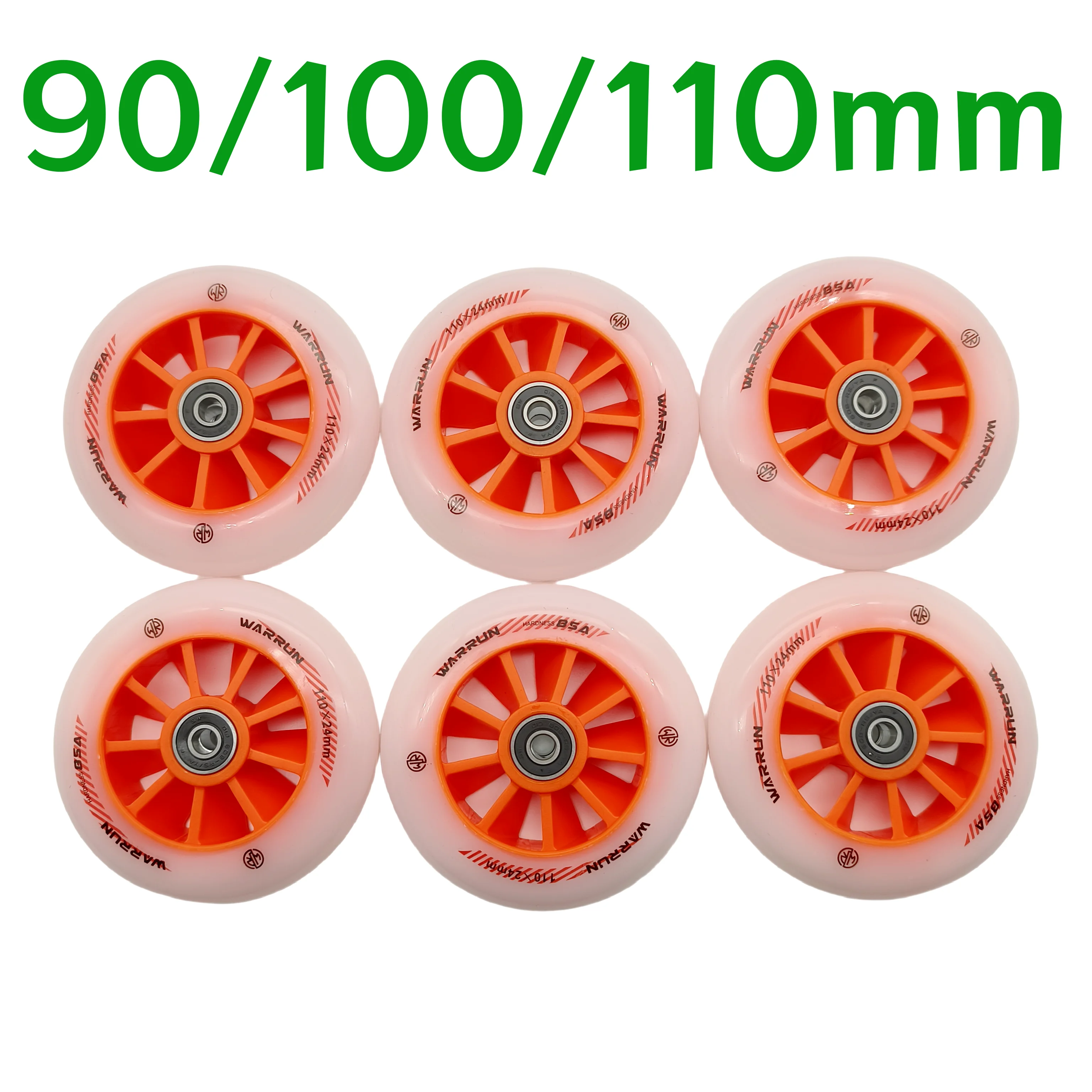 free-shipping-speed-skate-wheel-orange-90mm-100mm-110mm-85a-6wheels-lot