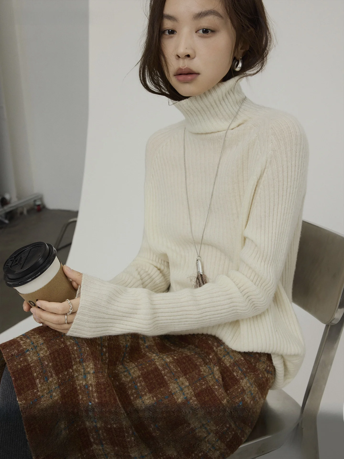 

Женский шерстяной свитер Joli Choose00 с высоким воротом, вязаный, повседневный, базовый слой, для осени и зимы, для работы и отдыха, с длинным рукавом