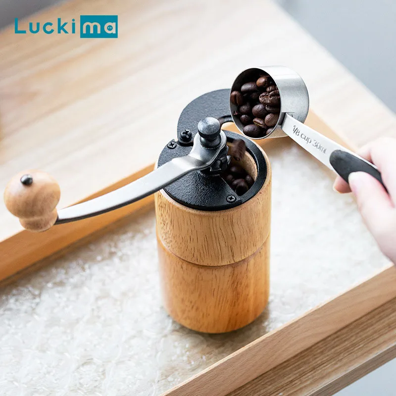 Mini Manual Coffee Grinder Cast Iron Conical Burr Core Portable Wooden Coffee Maker Mill for Espresso French Press Turkish Gift