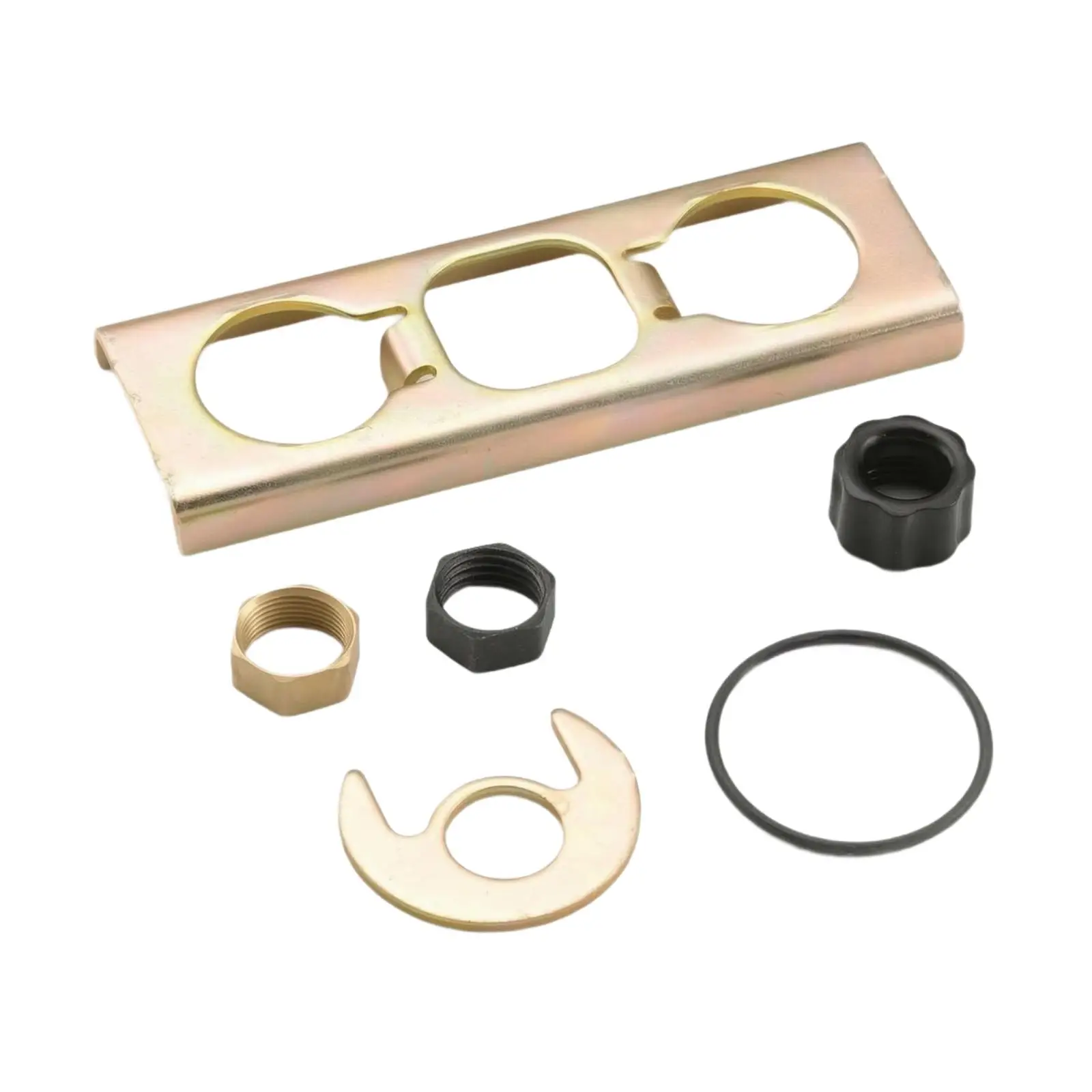 Durable Iron Mounting Bracket Hardware Kit with Golden Tone Washer for Secure Fixture Placement
