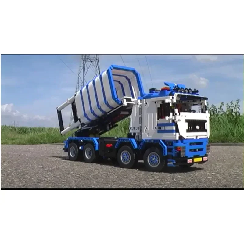 MOC-12901 Modello di blocco di giunzione per camion elettrico Silo • 2811 parti di blocchi di costruzione Regalo di compleanno personalizzato per bambini