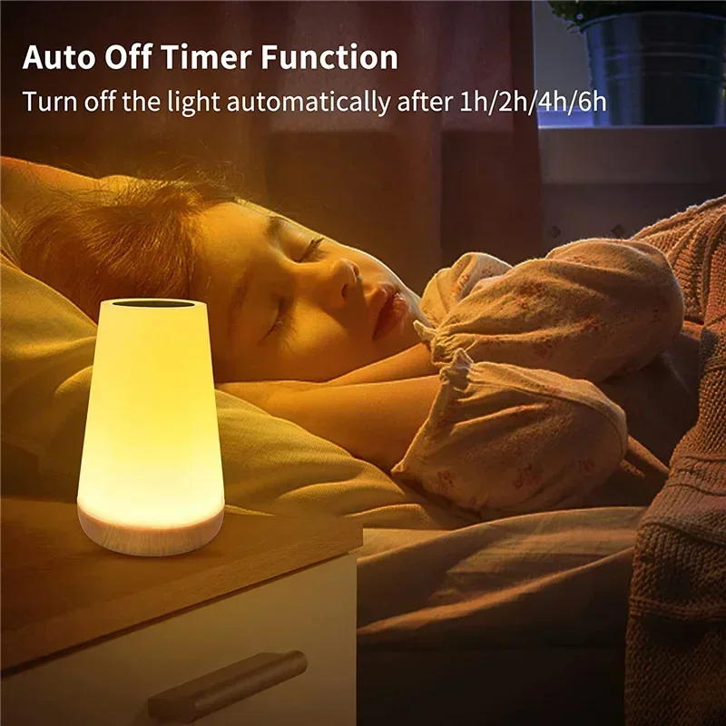 New creative wood touch remote control colorful atmosphere lamp bedside lamp LED desktop outdoor light night light