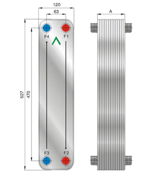 MOQ1 New Models Forwon FHC060F Plate Heat Exchanger High Efficiency Stainless Steel for Heat Pumps and Energy Storage R410 R32