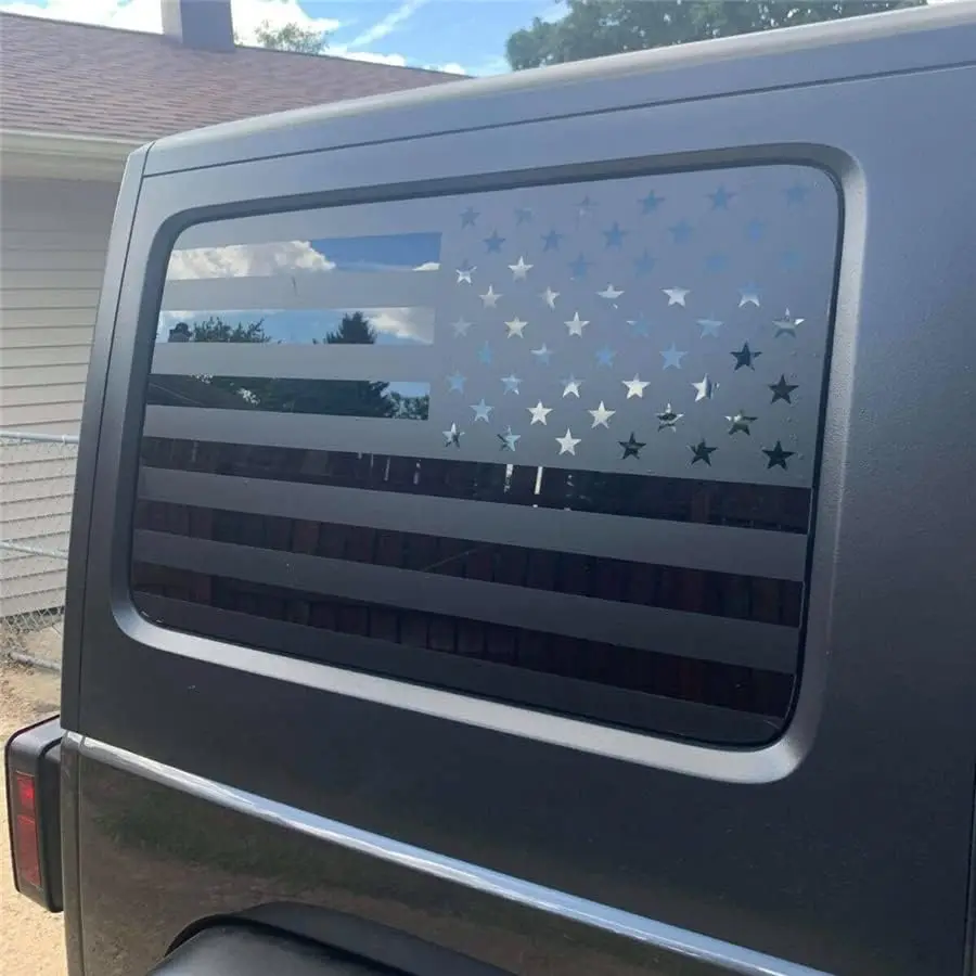 

2PCS Rear Window Sticker American Flag Graphic for Wrangler Jk &jku 4dr 2007-2017