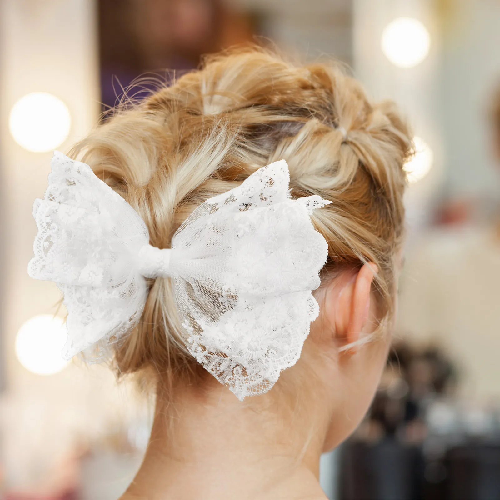 1Pcs Lightweight Compact Fairy Spring Hairpin Lace Hair Clip for Women Wedding Birthday Carnival Bar Ktv Masquerade Party