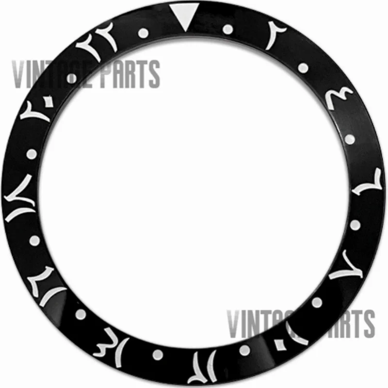 38mm*30.7mm aluminum black Arabic number slope bezel insert