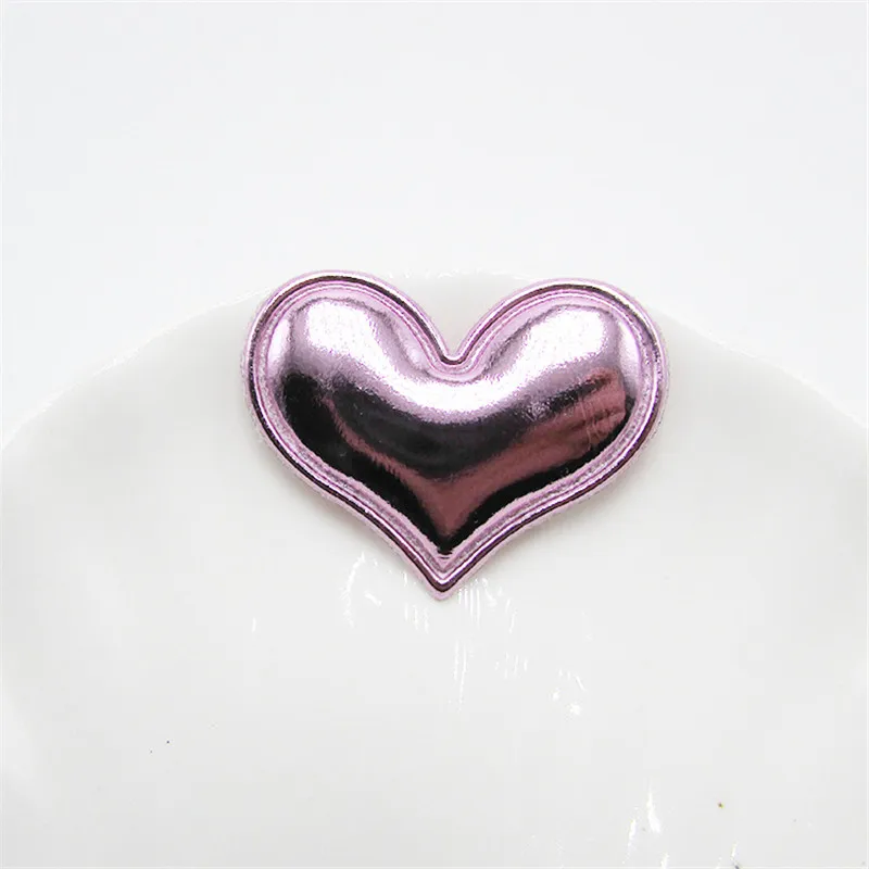 100 Stück 3,5*3CM PU-Herz-Applikationen zum Aufnähen für Kleidung, Hüte, Nähzubehör, DIY-Kopfbedeckungen, Schleifendekoration, Aufnäher – Detail 6