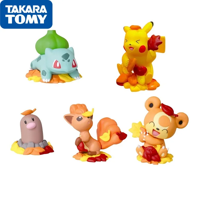 TAKARA TOMY POKEMON figura de Anime Original Gashapon, Pikachu, juguetes para niños, adornos de escritorio, modelo de dibujos animados coleccionable, regalo para niños y niñas