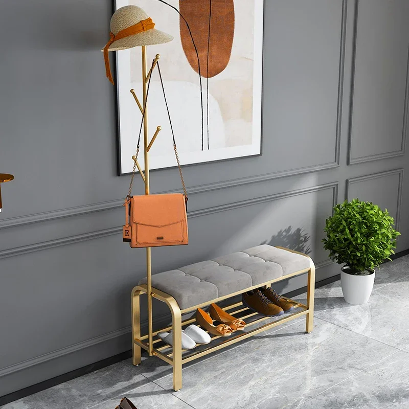 

Nordic Changing Shoe Stool With Hat Hanger Modern Soft Bag Cushion Shoe Bench Minimalist Hallway Decor Home Furniture Customized