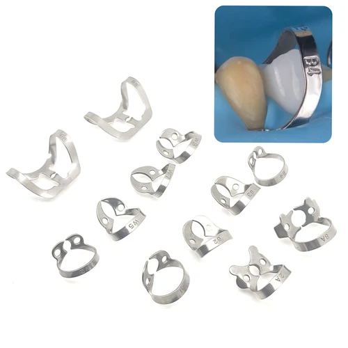 Imagen 2 del producto Abrazaderas de goma Dental, Clips de barrera restauradores endodónticos, soporte de marco de acero inoxidable, materiales de odontología para dientes molares, 1 Uds.