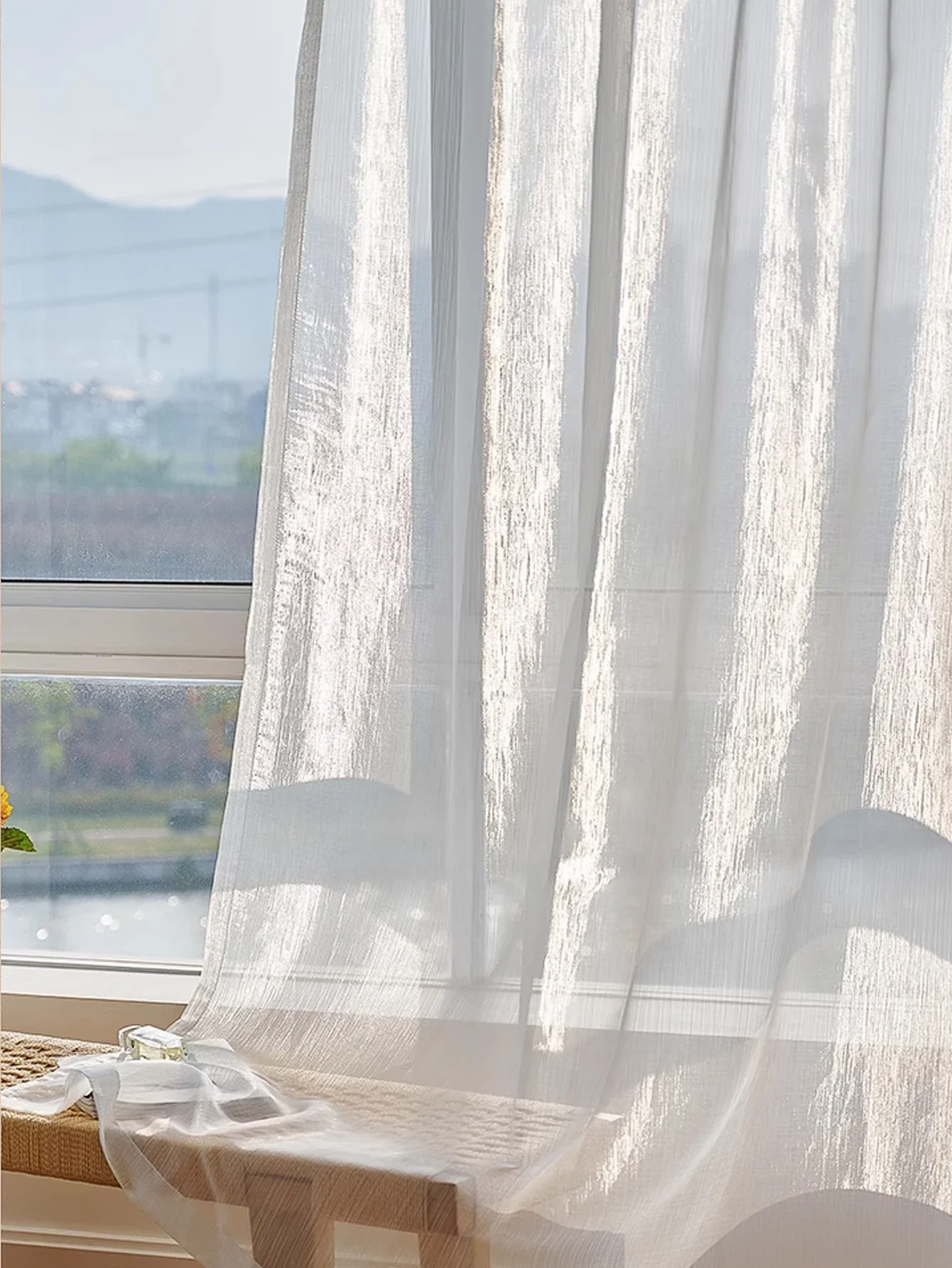 

French Fantasy Gold-plated Gauze Curtain, Light-transmitting, Bedroom, Living Room, High-end Light Luxury Curtain, Window Screen