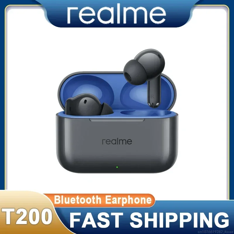 New realme Buds T200 Earphone Wireless Bluetooth 5.4 32dB Active Noise Cancellation TWS Game Music Headphone 530mAh Long Standby