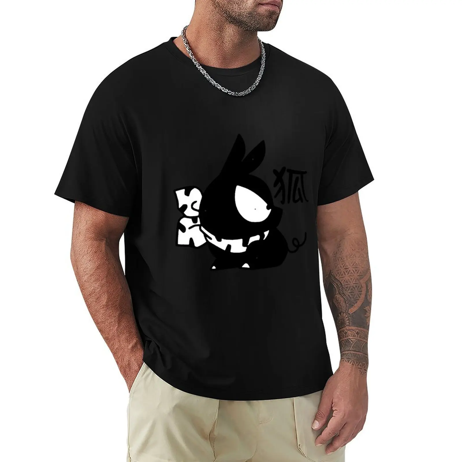 P-chan Pig Kanji Ranma 12 T-Shirt man t shirts for men casual T-Shirt