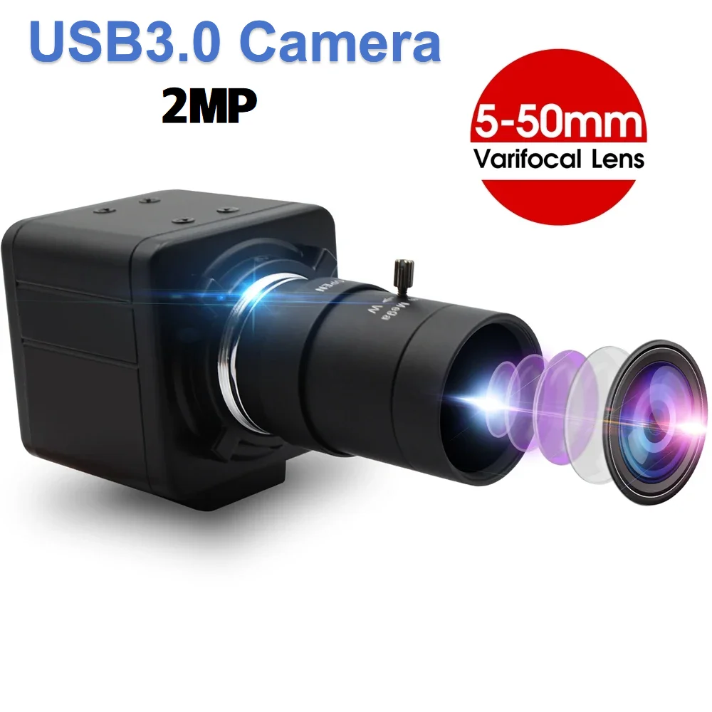 ELP-バリフォーカルカメラ,USB 3.0, 5〜50mm, 10倍ズーム,高速,50fps