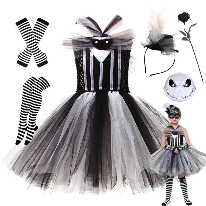 Children's Girl Tutu Dress Halloween Cosplay Costume Carnival Party Fancy Princess Dress Witch Cosplay Clothes Birthday Gifts