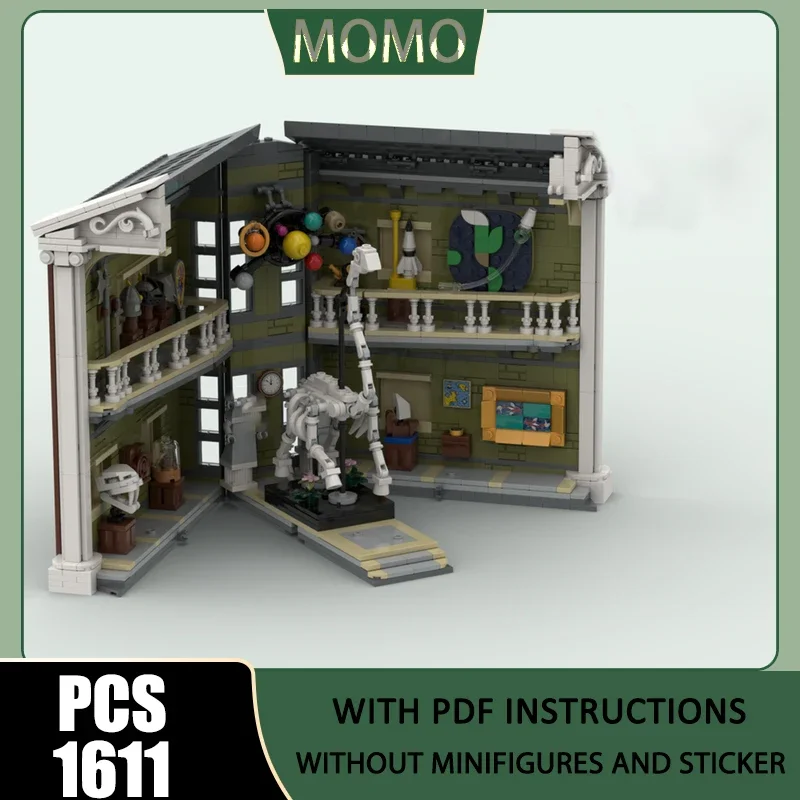 Blocs de construction modulaires Moc, modèle de musée d'histoire naturelle, briques technologiques, assemblage DIY, cadeaux, jouets