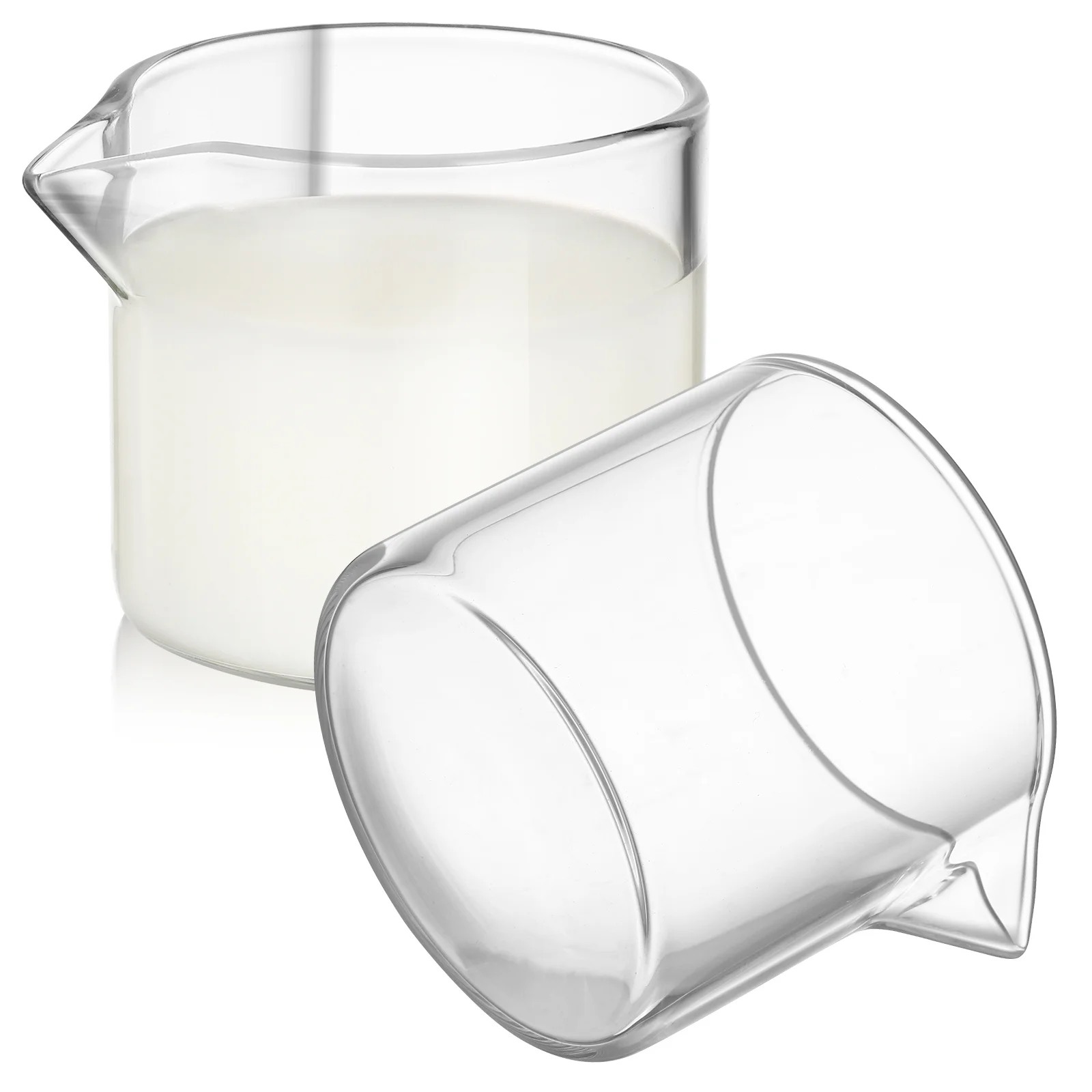 

2Pcs High Quality Glass Milk Jugs Coffee Mugs Easy to Clean Multi-Use for Home Cafe Shops Milk Pitcher Glass Cup