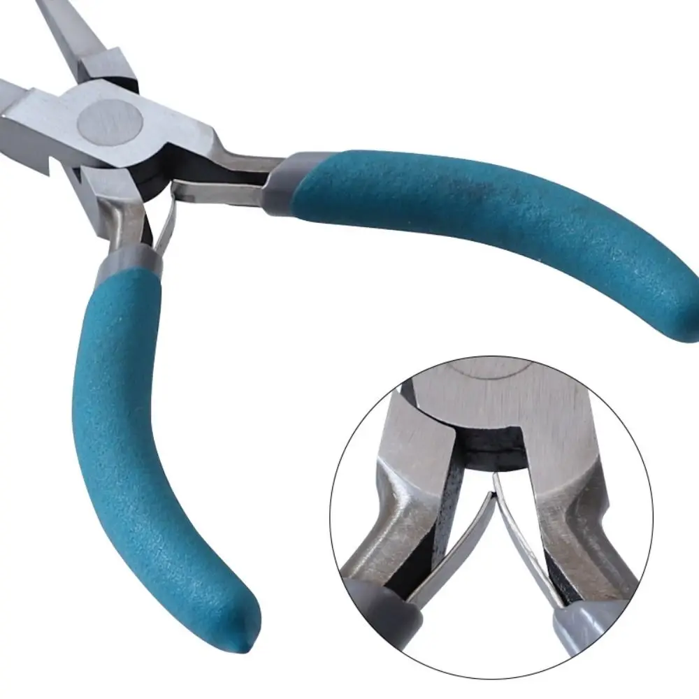 Steel Jewelry Making Pliers Non-Slip Handle Square/Round Nose Wire Looping Plier Comfortable Contoured Grip Clear Scale