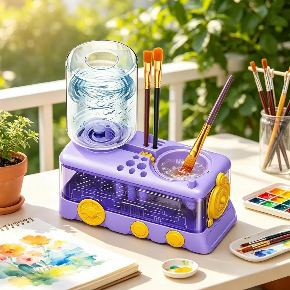 Oil Paint Brush Cleaner Water Cycle Paint Brush Cleaner with Water Dispenser Brush Rinser Washer for Acrylic Watercolor Palette