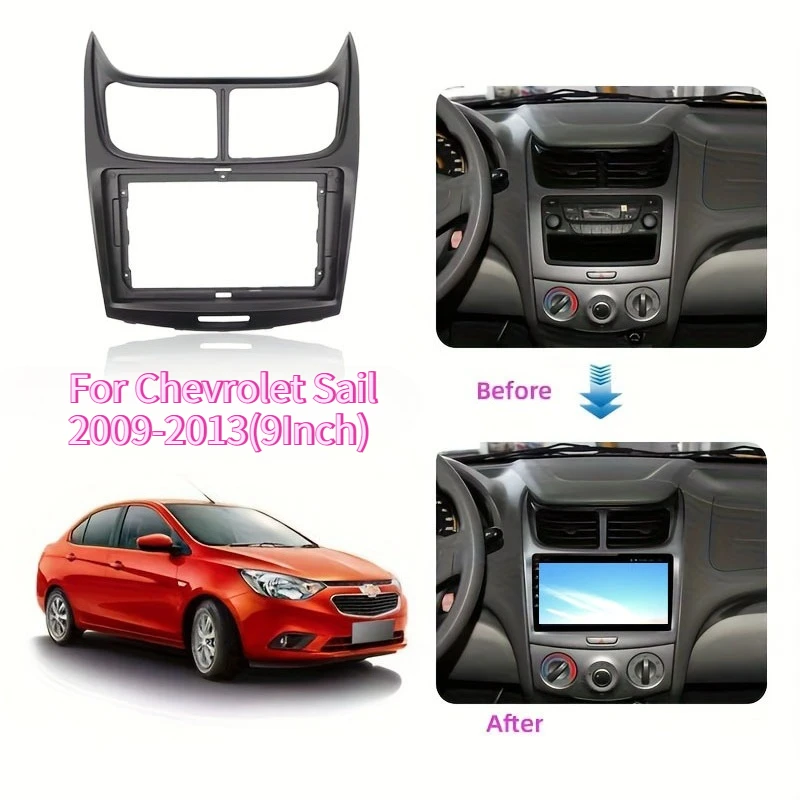 9 Inch Car Radio Fascia Fit For Chevrolet Sail 2009-2013 Stereo GPS DVD Player Panel Frame Dash Mounting Kit Faceplate Frame