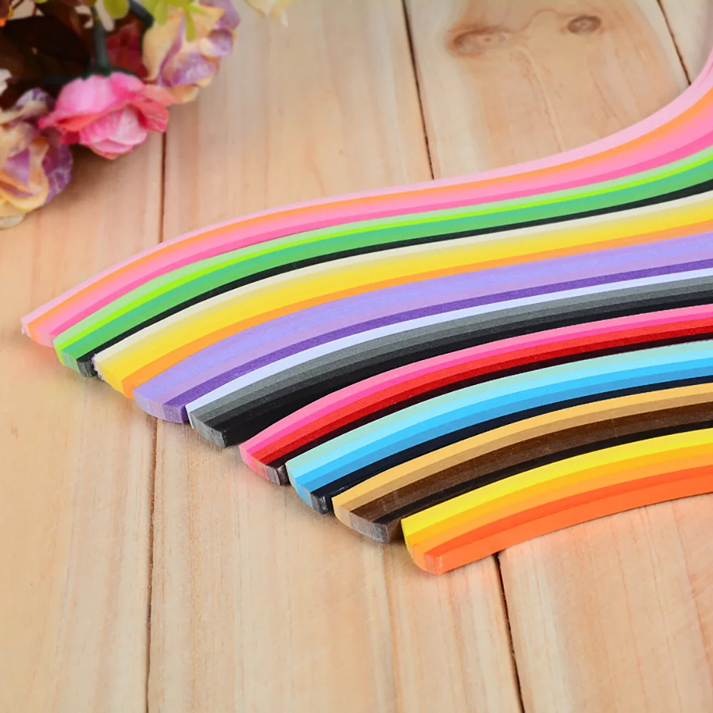 900 Strips Quilling Paper Set 39cm Mixed Color DIY Decoration Gift Gradient Craft Paper 3/5mm Origami Craft DIY Quilling Tools