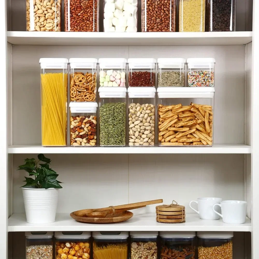 

v Felli Flip Tite Airtight Food Storage Container with Lid 4” Sealed Lock Acrylic Stackable Canister for Kitchen Pantry